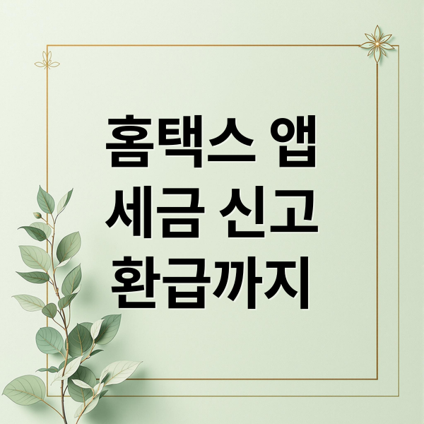 홈택스 앱으로 세금 신고부터 환급금 조회까지 한 번에 해결하는 방법
