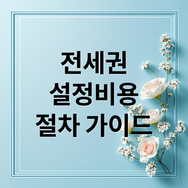 전세권 설정비용과 절차, 꼭 알아야 할 핵심 가이드