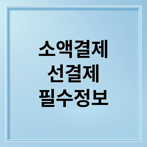 휴대폰 소액결제 선결제의 모든 것: 장점부터 주의사항까지