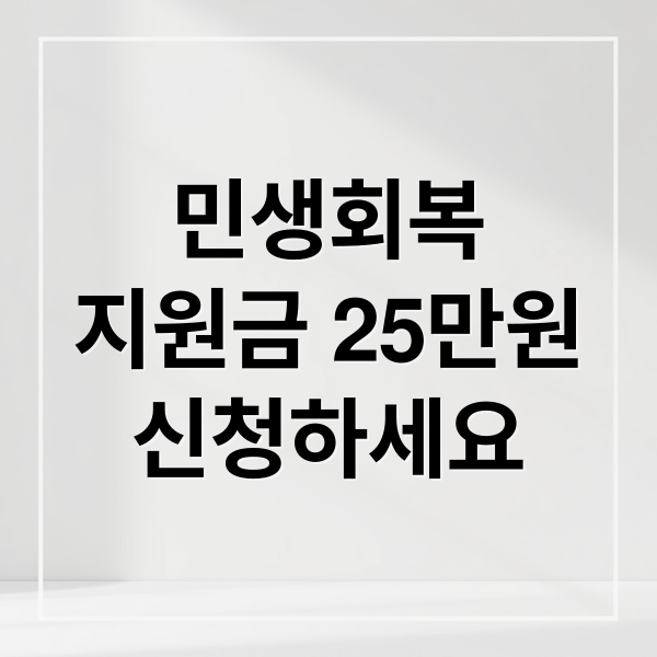 민생회복지원금 25만원 지급 대상·신청 방법 총정리