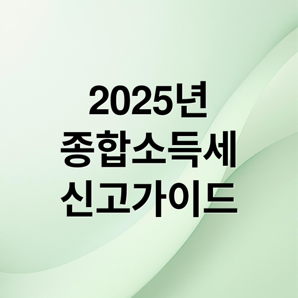 2025년 종합소득세 신고 가이드: 계산법부터 환급까지