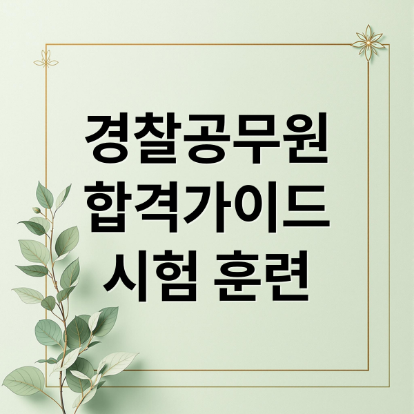 경찰공무원 시험부터 훈련까지 합격 가이드