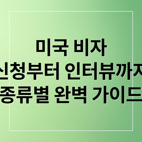 미국 비자 신청부터 인터뷰까지 종류별 필수 가이드