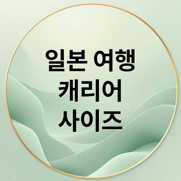 일본 여행 필수! 기내용 캐리어 사이즈부터 추천까지 총정리