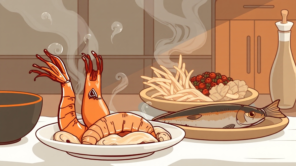 집에서 즐기는 제철 해산물 요리 레시피 (illustration 스타일)