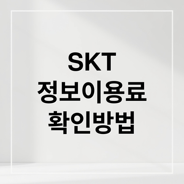 SKT 정보이용료 완벽 가이드: 발생 원인부터 환불, 피해 예방까지!