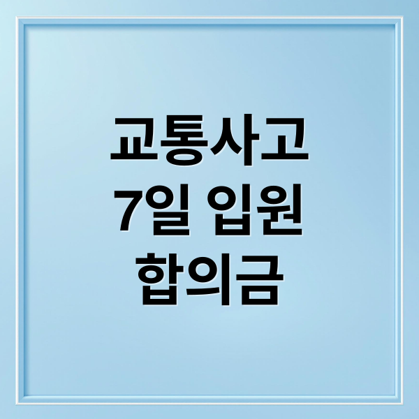 교통사고 7일 입원 합의금 A to Z: 결정 요소, 산정 기준, 협상 전략