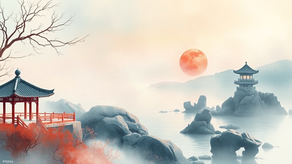 동해안 해돋이 명소 추천 (watercolor 스타일)
