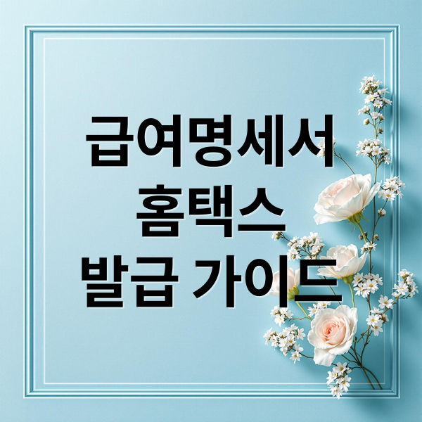 급여명세서 완벽 가이드: 홈택스 조회부터 발급 거부 대처까지