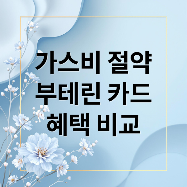 가스비 절약 끝판왕! 부테린 카드 혜택 비교분석 & 발급 조건 완벽 가이드