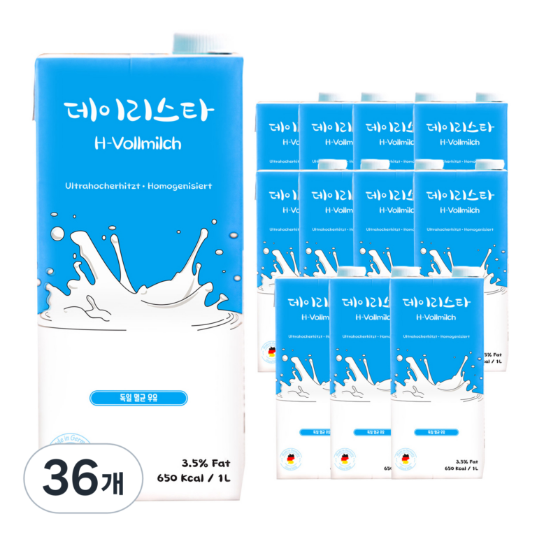 우유 - 데이리스타 밀쉬 멸균우유, 1L, 36개
