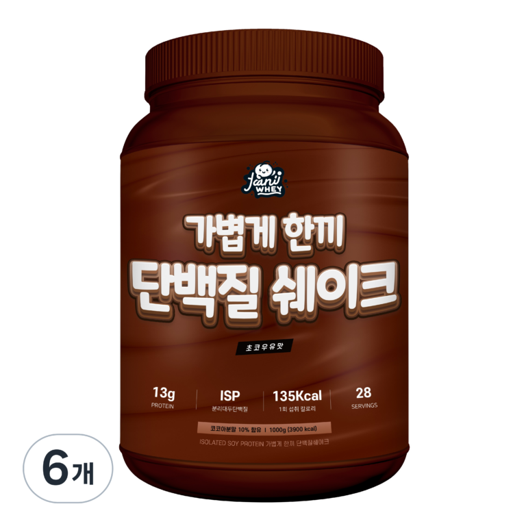 프로틴 - 자니웨이 가볍게한끼 식사대용 프로틴 단백질쉐이크 초코맛, 6개, 1000g