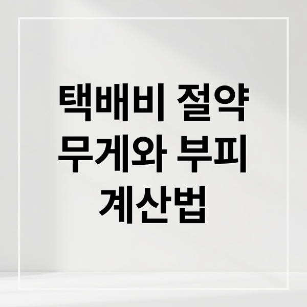 택배비 절약 비밀: 무게와 부피, 똑똑하게 계산하는 법